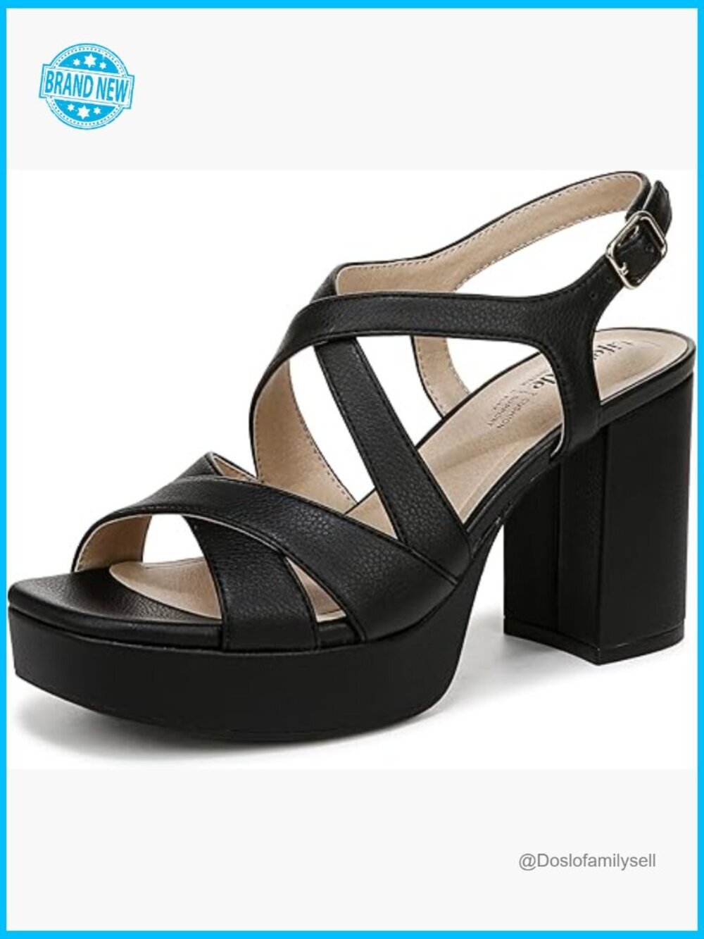 Women's Platform Sandals with Block Heel Ankle Strap Comfort Cushion Casual